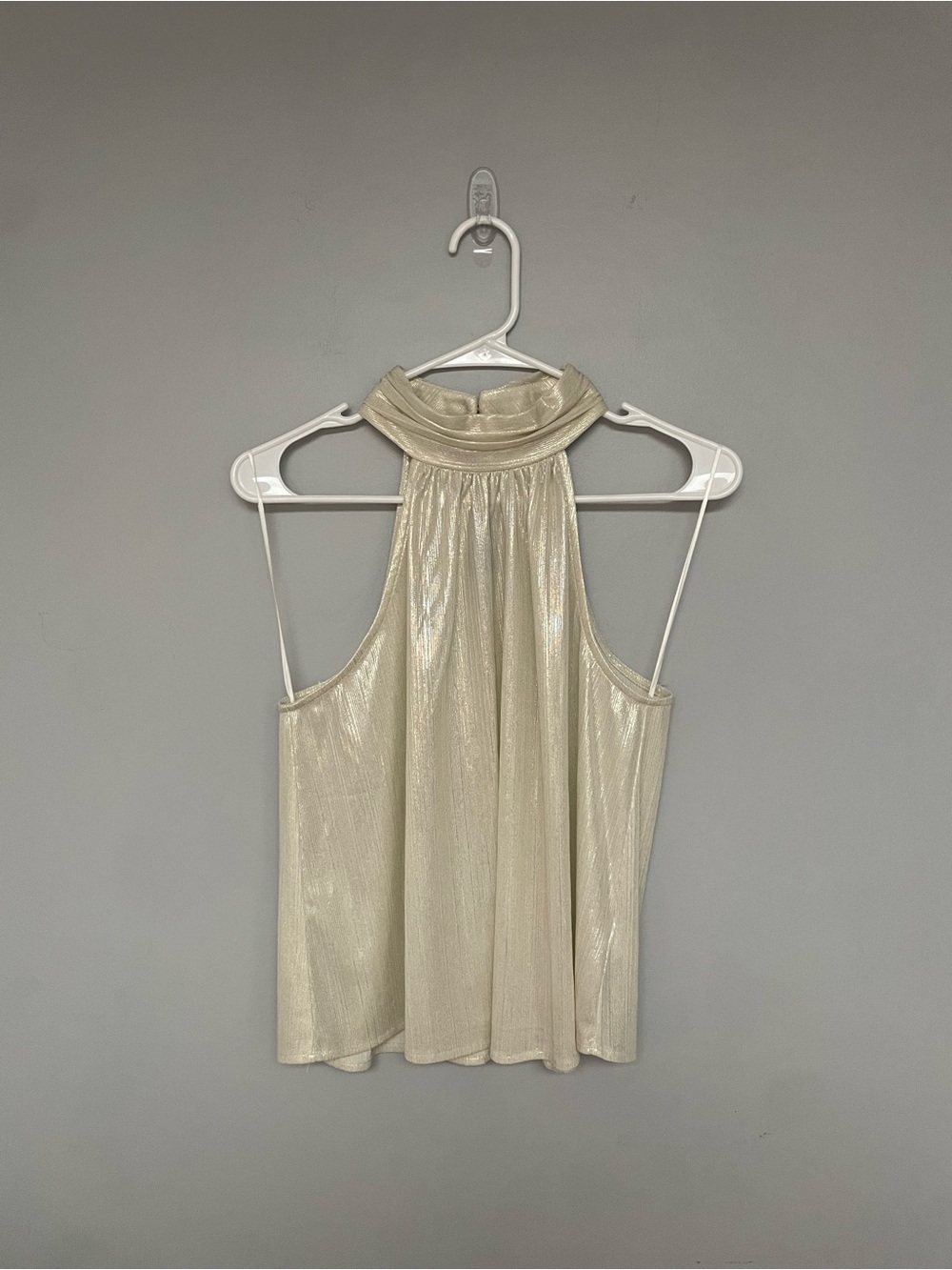 Anthropology - Sunday in Brooklyn Metallic Halter Tank Top - Light Gold